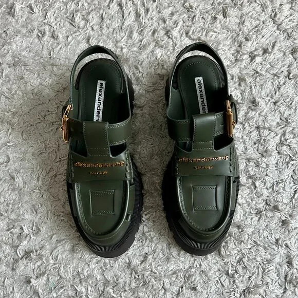 NWOT Alexander Wang Green Carter Cage Sandals - Picture 2 of 6
